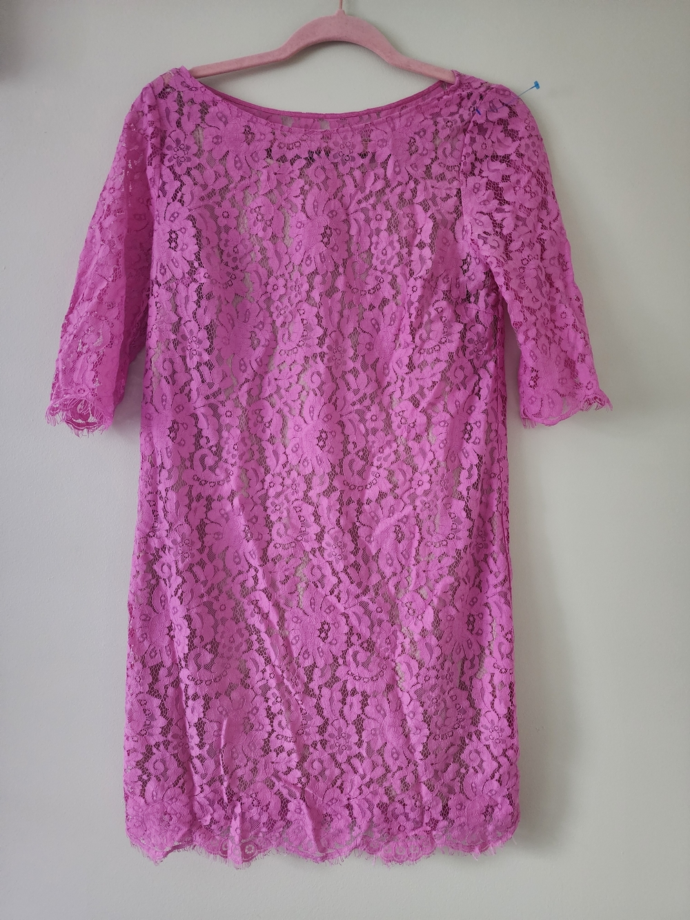 Robert Rodriguez Hot Pink Lace Shift Dress